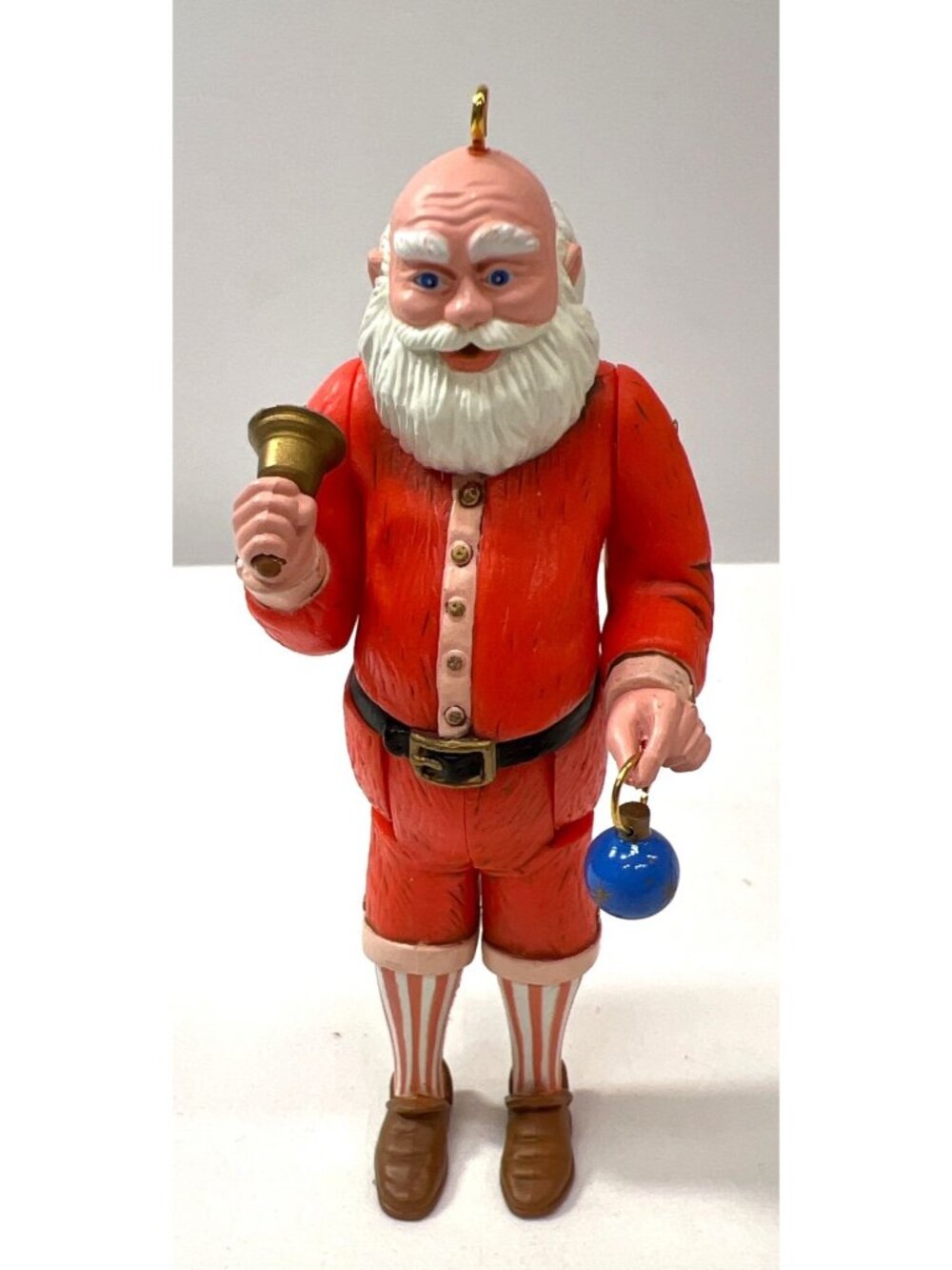 Hallmark Keepsake Old-Fashioned Santa Ornament With Bell & Movable Arms & legs